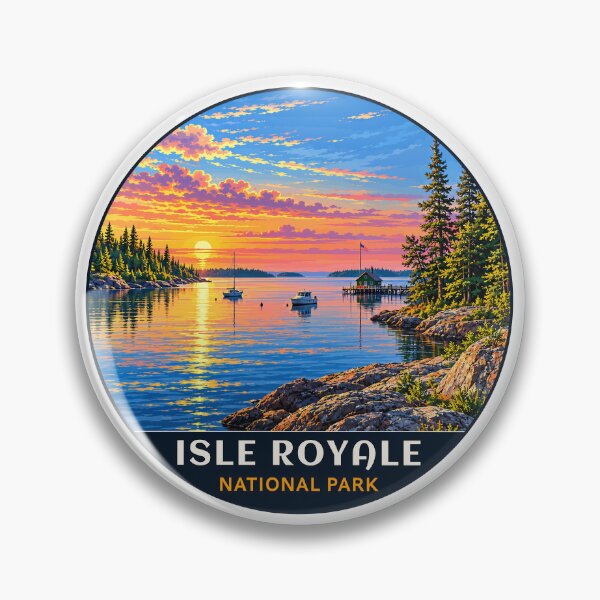 Item preview, Isle Royale National Park Retro Wilderness designed and sold by Gideon Emmerich.