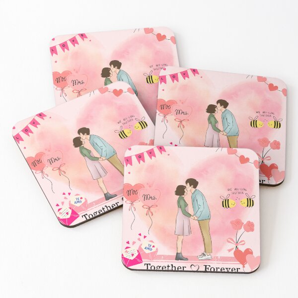 Item preview, We Belong Together Forever Cute Couples Pink Heart Background | Variation 3 designed and sold by Art By Rukayya.