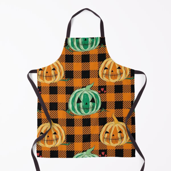Item preview, Halloween Orange and Green Pumpkins Buffalo Plaid Seamless Pattern designed and sold by interdesigner.