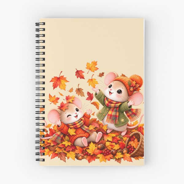 Item preview, Cozy Autumn Mice Playing in Fall Leaves designed and sold by blankTeeShirt.