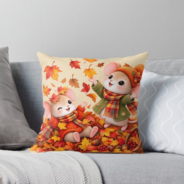 Item preview, Cozy Autumn Mice Playing in Fall Leaves designed and sold by blankTeeShirt.