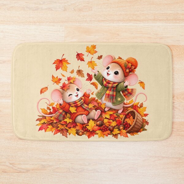 Item preview, Cozy Autumn Mice Playing in Fall Leaves designed and sold by blankTeeShirt.