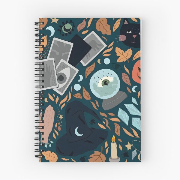 Item preview, Mystical Halloween Witch Hat, Crystal Ball and Tarot Cards Seamless Pattern designed and sold by interdesigner.