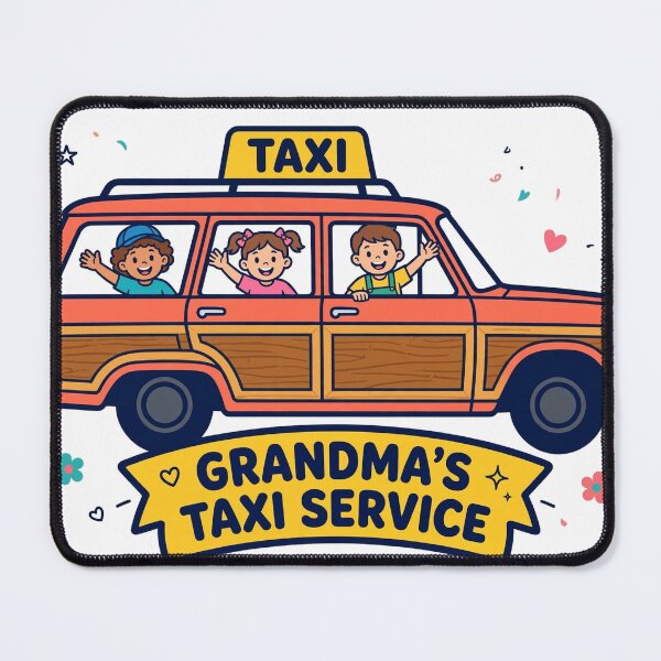 Item preview, Grandma's Taxi Service Funny Station Wagon T-Shirt designed and sold by ApparelOutpost.