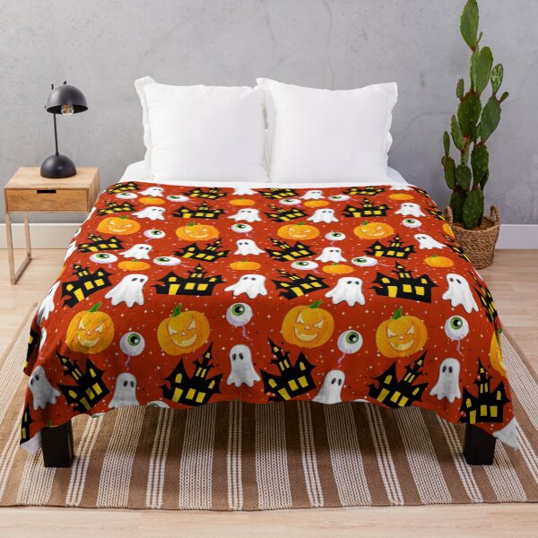 Item preview, Spooky Haunted House Ghosts & Pumpkins Halloween Pattern designed and sold by VibnWalls.