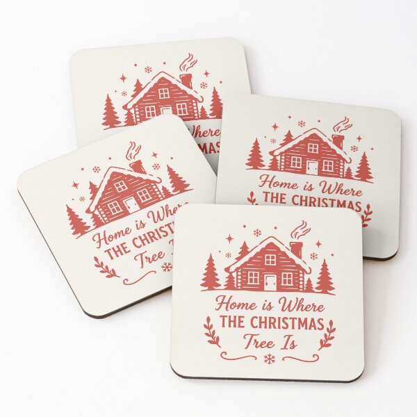 Item preview, Home Is Where The Christmas Tree Is – Cozy Cabin Holiday Art designed and sold by Tklezardesigns.