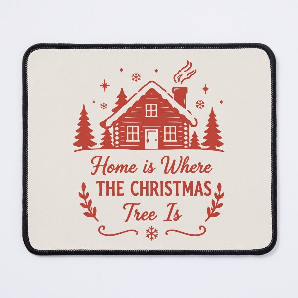 Item preview, Home Is Where The Christmas Tree Is – Cozy Cabin Holiday Art designed and sold by Tklezardesigns.