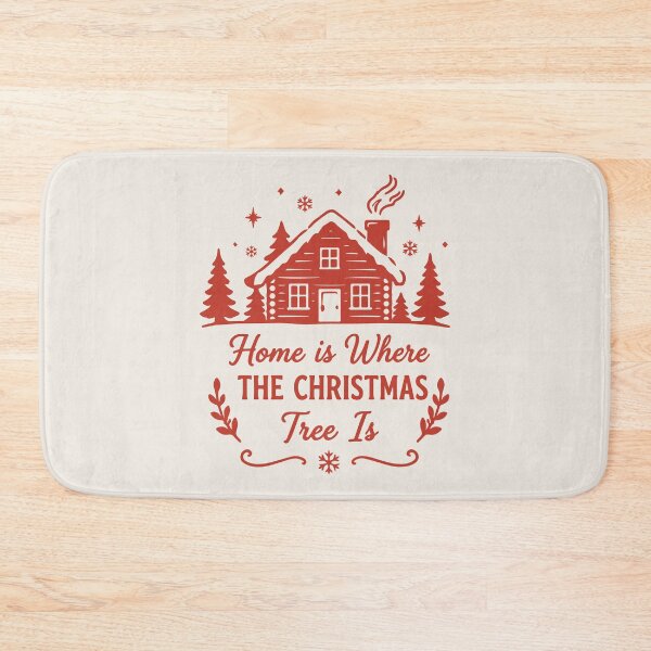 Item preview, Home Is Where The Christmas Tree Is – Cozy Cabin Holiday Art designed and sold by Tklezardesigns.