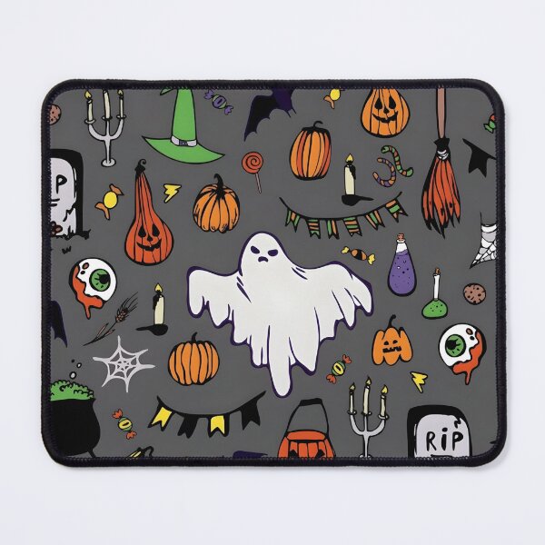 Item preview, Hand Drawn Halloween Ghost, Pumpkin, Tombstone and Witch Essentials Seamless Pattern designed and sold by interdesigner.