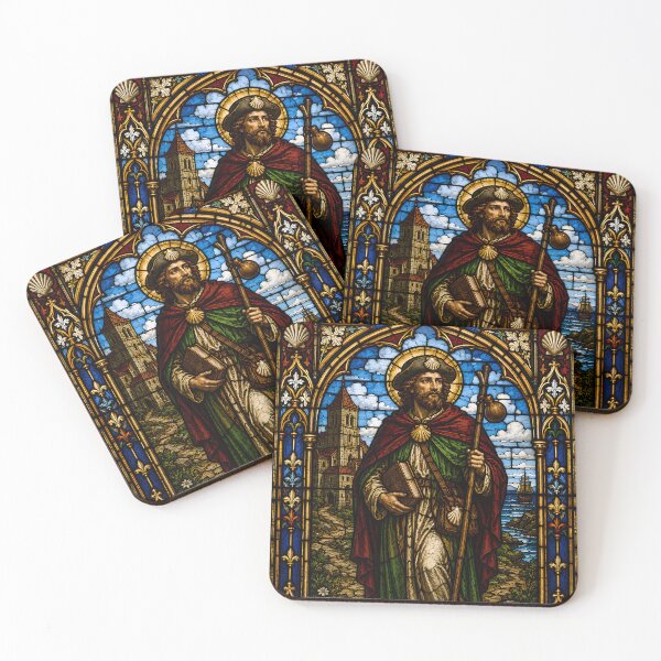Item preview, Saint James Pilgrim Stained Glass designed and sold by Sybille-Yates.