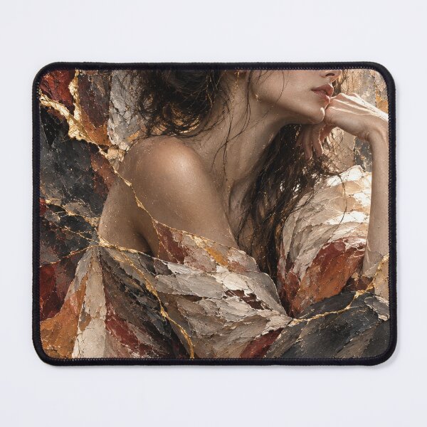 Item preview, Solitude — Japanese Kintsugi Female Portrait designed and sold by KINTSUGI-LUMI.