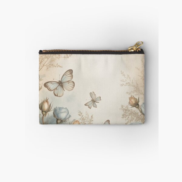 Item preview, Vintage Watercolor Blue Roses Butterfly Floral Art designed and sold by Mindful Wall Art Studio.