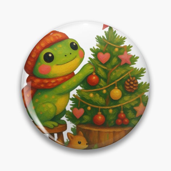 Artikelvorschau, Weihnachtsbaum mit Frosch-Dekoration entworfen und verkauft von Bud the Pug & Friends .