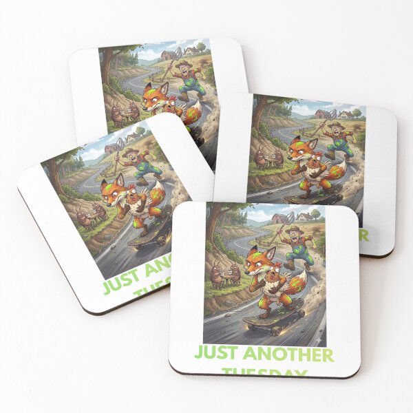 Item preview, Just Another Tuesday Crazy Fox and Farmer Comic Meme designed and sold by CodeCapyVibes.