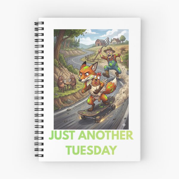 Item preview, Just Another Tuesday Crazy Fox and Farmer Comic Meme designed and sold by CodeCapyVibes.