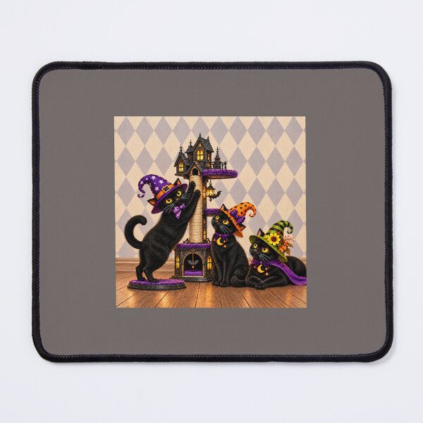 Item preview, The Haunted Scratching Post — Three Black Cats designed and sold by Novel Works Studio.