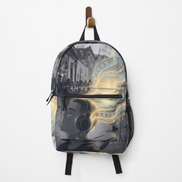 Item preview, Escape with Music - Illustration of Man, Mindscape and Headphones designed and sold by HeloyPinter.