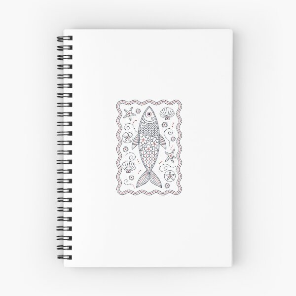 Item preview, fish in sashiko degign designed and sold by Maewshooter.