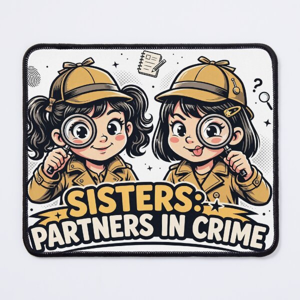 Item preview, Sisters Partners in Crime Detective Girls T-Shirt designed and sold by ApparelOutpost.