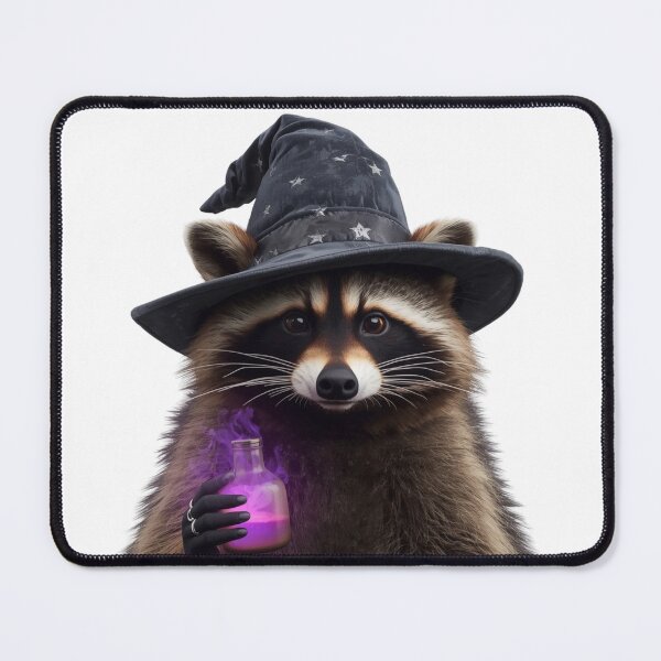 Item preview, Wizard Raccoon in Starry Hat Holding Magic Purple Potion designed and sold by OlesiaCraft.