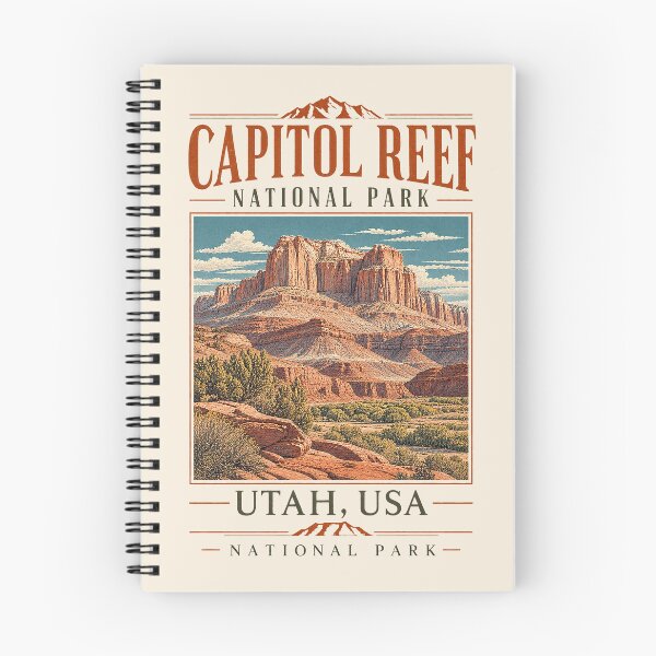 Item preview, Capitol Reef National Park, Utah, USA [Vintage Illustration] designed and sold by elektronen.