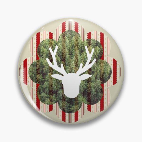 Item preview, White Reindeer Silhouette on Vintage Christmas Ornaments Background Art designed and sold by Liberarteprint.