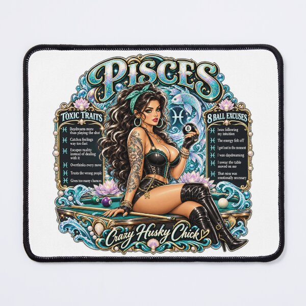 Item preview, Pisces Pool Player Toxic Traits & 8 Ball Excuses | Crazy Husky Chick designed and sold by Crazyhuskychick.