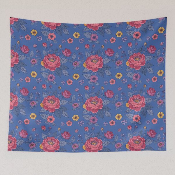 Item preview, Indigo Floral Blooms designed and sold by SoNextYear.