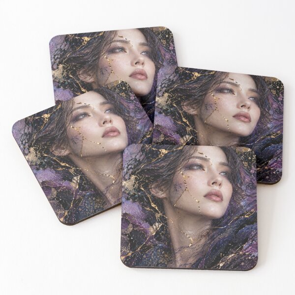 Item preview, Mystery — Japanese Kintsugi Female Portrait designed and sold by KINTSUGI-LUMI.
