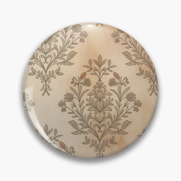 Item preview, Vintage Antique Damask Floral Pattern Aged Parchment designed and sold by Mindful Wall Art Studio.