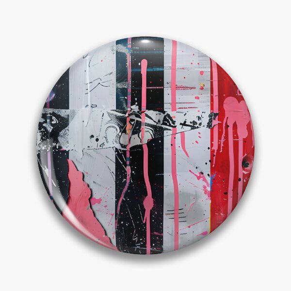 Item preview, Urban mixed-media collage: Abstract street art with pink drips designed and sold by Artdavesalzburg.