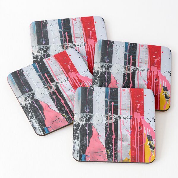 Item preview, Urban mixed-media collage: Abstract street art with pink drips designed and sold by Artdavesalzburg.