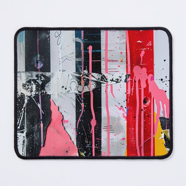 Item preview, Urban mixed-media collage: Abstract street art with pink drips designed and sold by Artdavesalzburg.