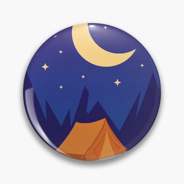 Item preview, Night Camping Under the Crescent Moon Sticker designed and sold by WhaleStore.