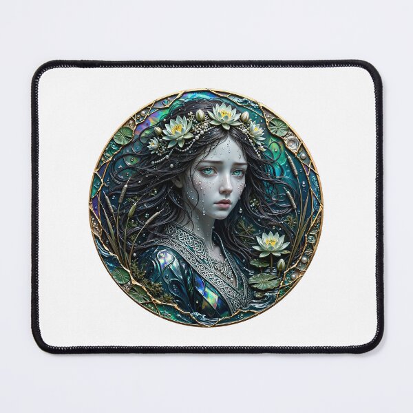 Item preview, Rusalka Water Nymph Mystic Lake Goddess Art Print designed and sold by One City Two Children Studio.