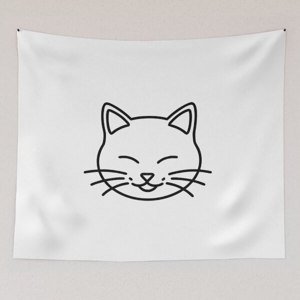 Item preview, Black Cat Minimalist Face Outline Design designed and sold by Ikochane.