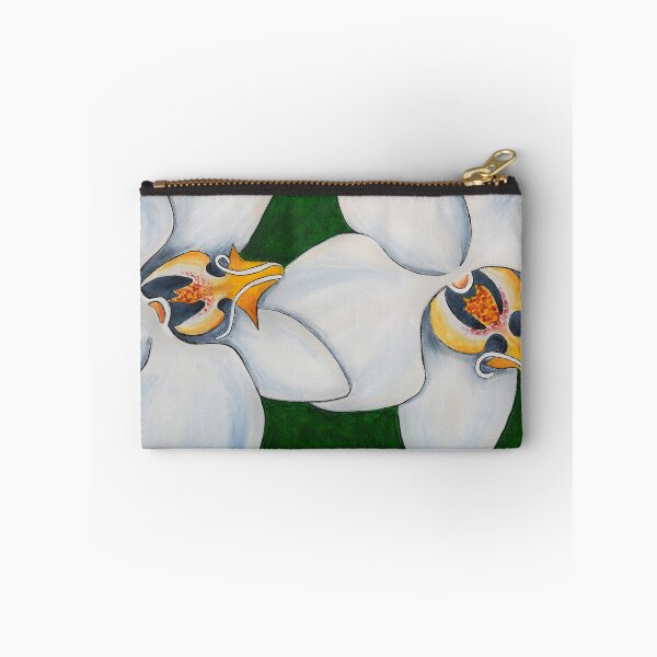 Item preview, Two White Orchids On Green Botanical Floral Painting Art designed and sold by Sharon Cummings Art.