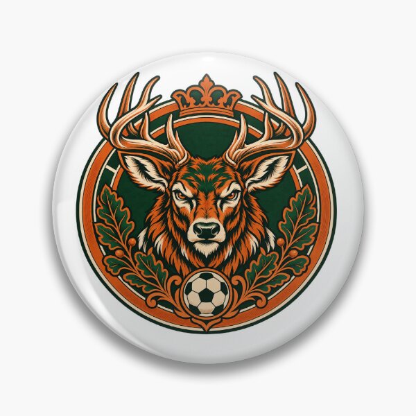 Item preview, Royal Stag Crown Football Crest Green Orange Badge designed and sold by DriftcoreStudio.