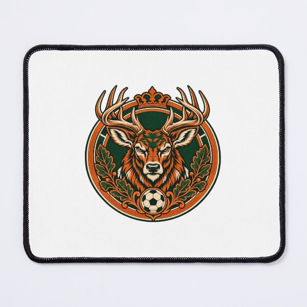 Item preview, Royal Stag Crown Football Crest Green Orange Badge designed and sold by DriftcoreStudio.