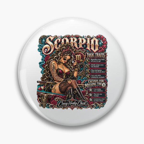 Item preview, Scorpio Pool Player Toxic Traits & 8 Ball Excuses | Crazy Husky Chick designed and sold by Crazyhuskychick.