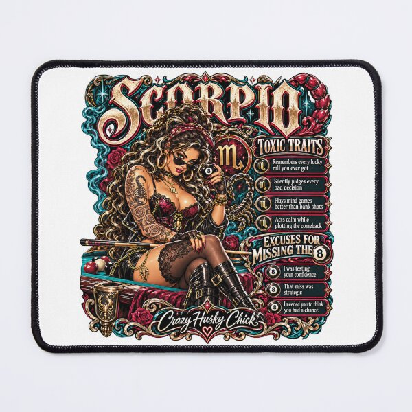 Item preview, Scorpio Pool Player Toxic Traits & 8 Ball Excuses | Crazy Husky Chick designed and sold by Crazyhuskychick.