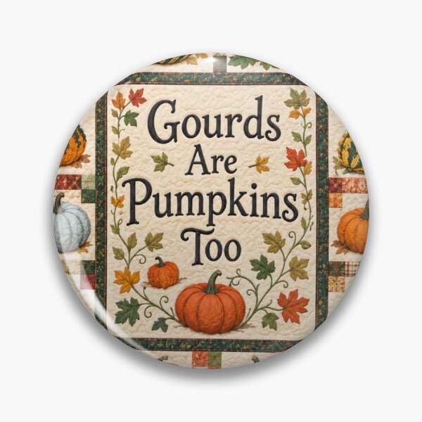 Item preview, Gourds Are Pumpkins Too — Autumn Patchwork Quilt Folk Art designed and sold by Novel Works Studio.