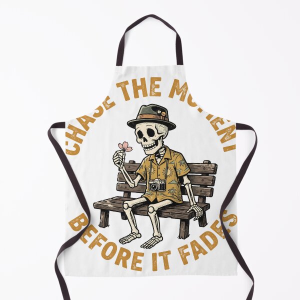 Item preview, Skeleton Tourist Holds a Blossom on a Park Bench designed and sold by MisteryDesigner.