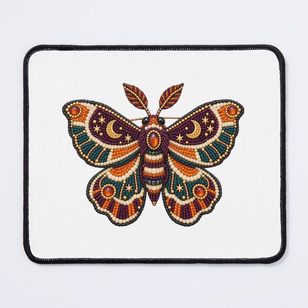Item preview, Halloween Seed Bead Moth Brooch Maker Art designed and sold by UrbanCanvvas.