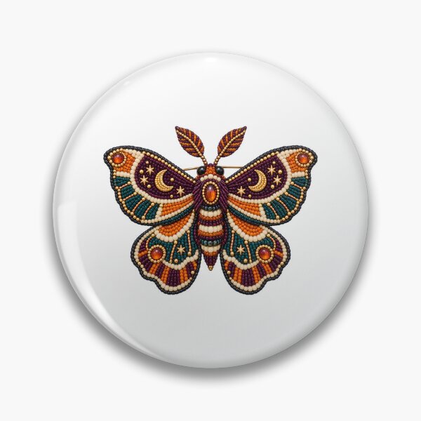 Item preview, Halloween Seed Bead Moth Brooch Maker Art designed and sold by UrbanCanvvas.
