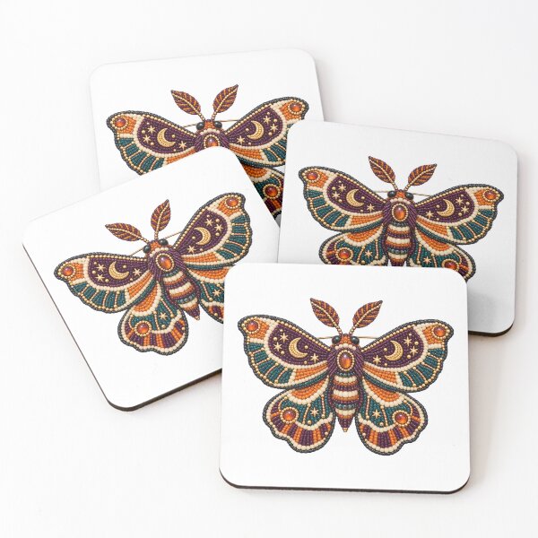 Item preview, Halloween Seed Bead Moth Brooch Maker Art designed and sold by UrbanCanvvas.