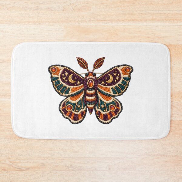 Item preview, Halloween Seed Bead Moth Brooch Maker Art designed and sold by UrbanCanvvas.