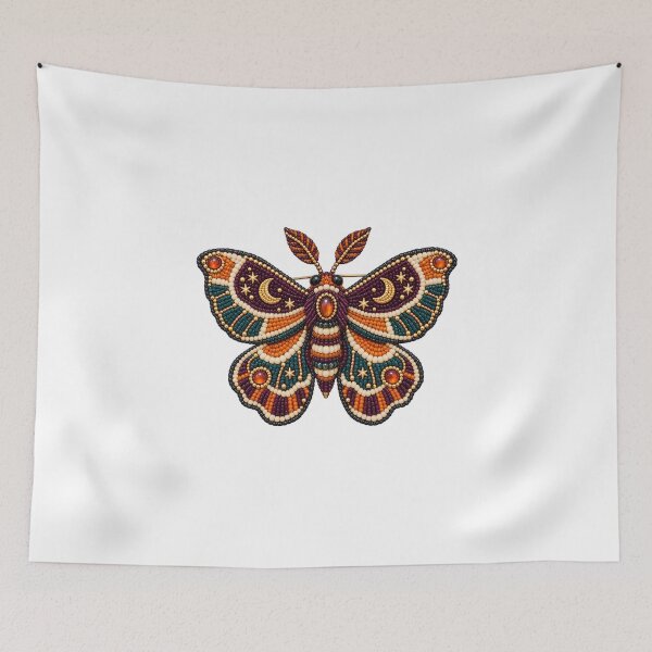 Item preview, Halloween Seed Bead Moth Brooch Maker Art designed and sold by UrbanCanvvas.