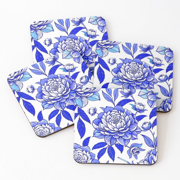 Item preview, Blue White Peony Floral Botanical Pattern Design designed and sold by FemmePod.