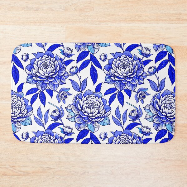 Item preview, Blue White Peony Floral Botanical Pattern Design designed and sold by FemmePod.